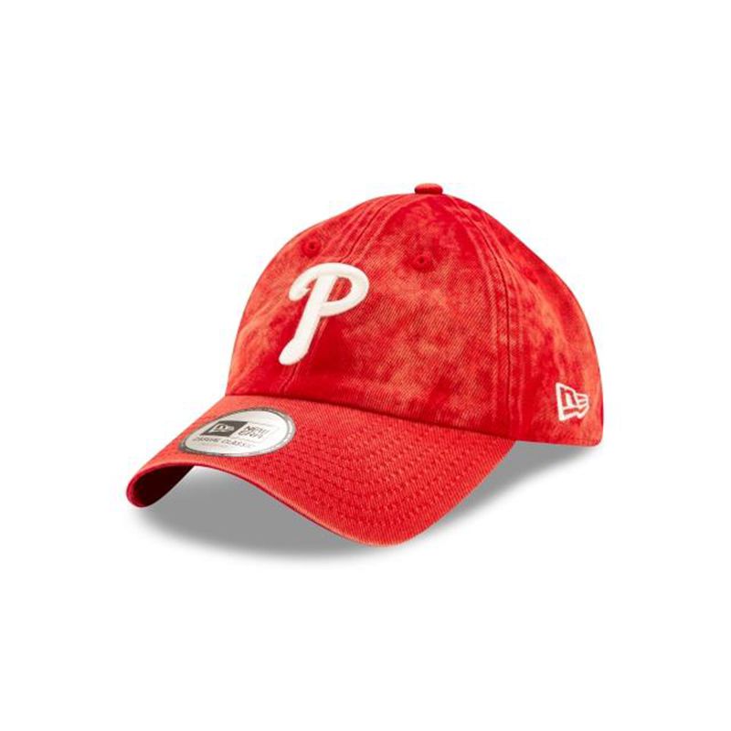 MLB Philadelphia Phillies Hand Brush Wash Casual Classic Adjustable (BQU5526) - Red New Era Caps